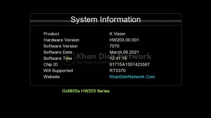 Gx6605s HW203 New Software