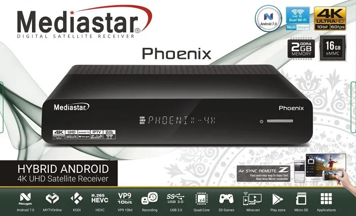 Mediastar Phoenix 4k specifications